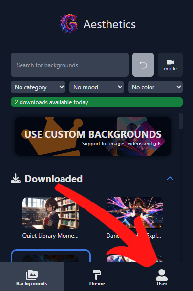 G-Aesthetics User Tab
